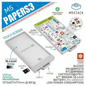 M5PaperS3 ESP32-S3 IoT Development Kit with 4.7-inch E-Ink Touch Display-2