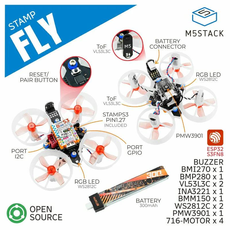 M5Stack M5Stamp Fly M5Atom Joystick Drone Kit (Pre-Order) - OpenELAB