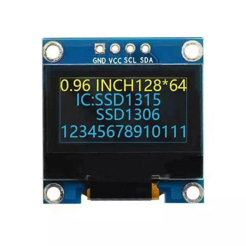 0,96 inch OLED-displaymodule, 128×64 resolutie, SPI / I2C-communicatie