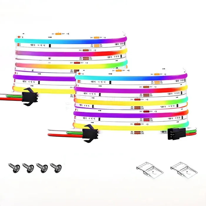 OpenELAB 12V FCOB WS2811 LED Light Strip RGB Full Color 630 LEDs