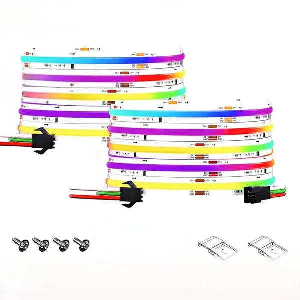 OpenELAB 12V FCOB WS2811 LED světelný pásek RGB plná barva 630 LED diod