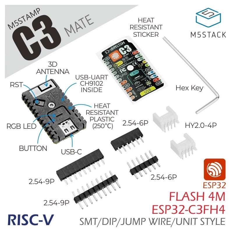 M5Stack M5Stamp C3 (5pcs) - OpenELAB