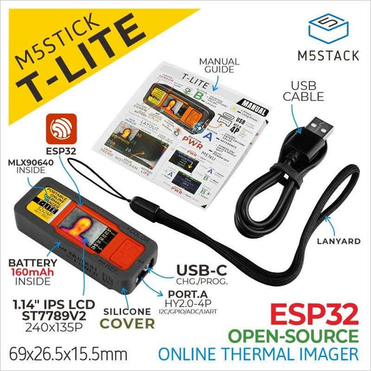 M5Stack M5stick T-Lite Thermal Camera Dev Kit (MLX90640) - OpenELAB