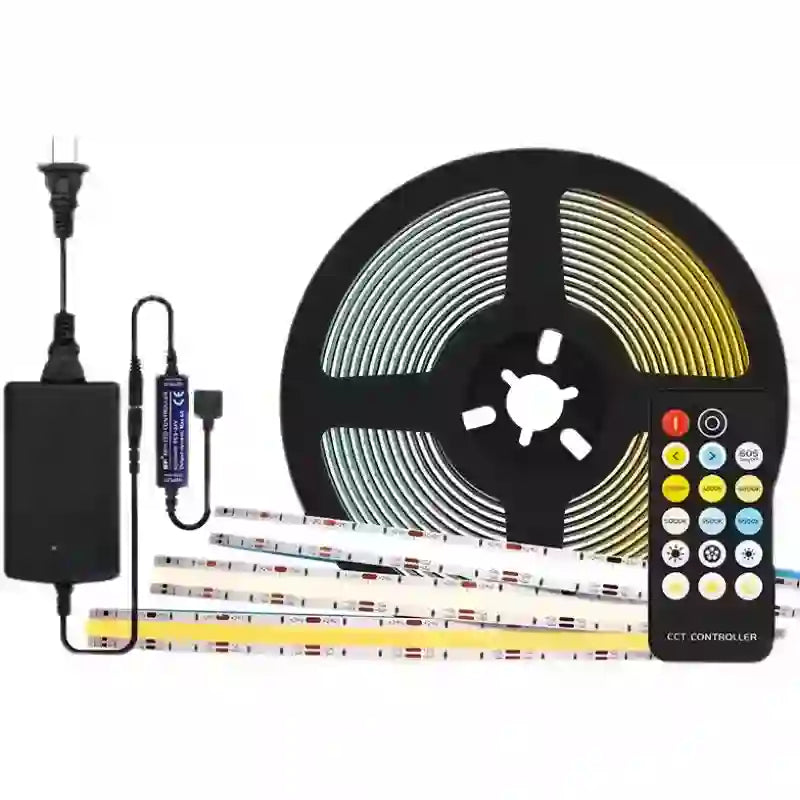 OpenELAB 12V COBCCT LED Strip 5M Dual CCT with Remote Control