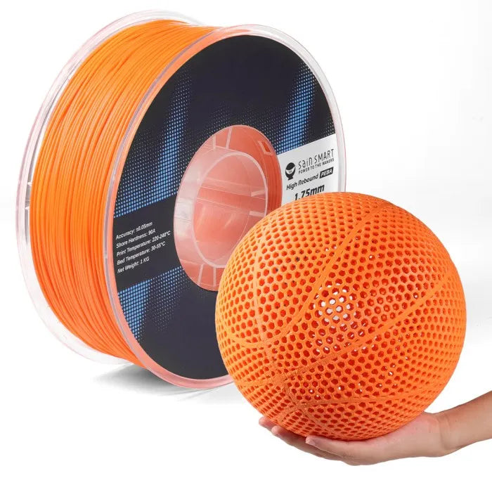 PEBA Orange Filament Flexible High Rebound 1.75mm 90A 1KG