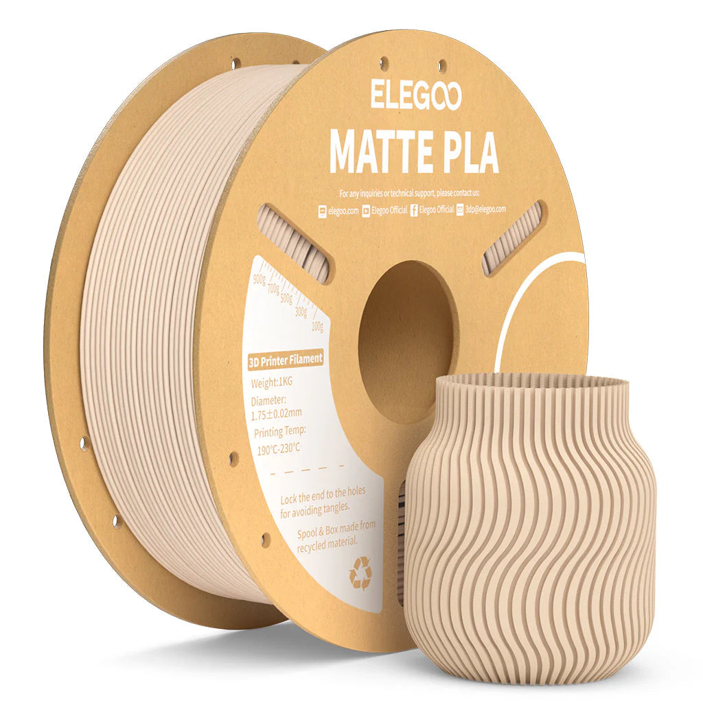 ELEGOO PLA Matte Beige Filaments 3D Printer Consumables 1KG 1.75mm for FDM 3D printer