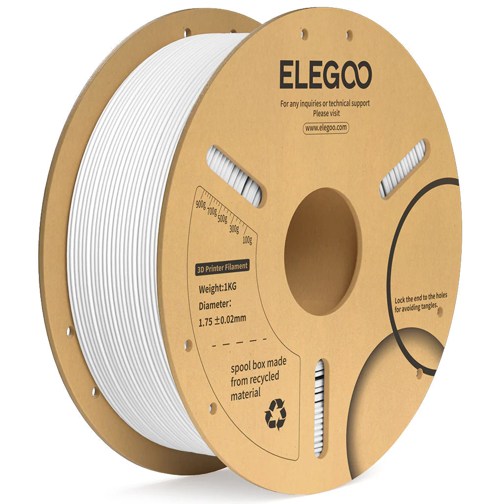 ELEGOO PLA Plus vita trådar 3D-skrivartillbehör 1KG 1,75 mm för FDM 3D-skrivare