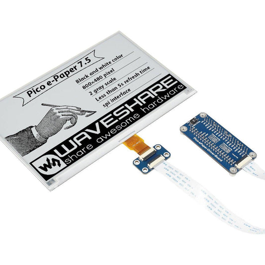 Waveshare 7.5 inch E-Ink Display 800x480 E-Paper with Hat