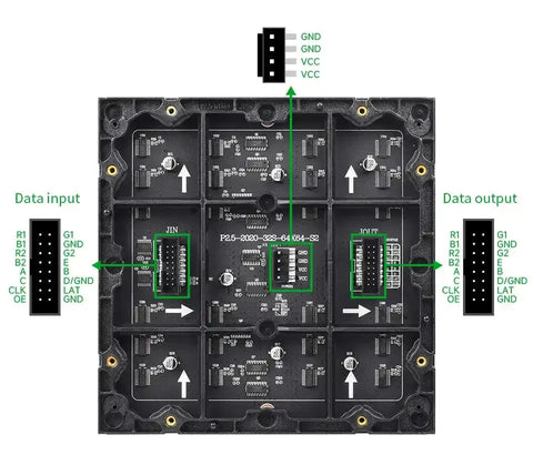 Panneau matriciel LED RVB polychrome, pas de 2,5 mm, 64 x 64 pixels, luminosité réglable