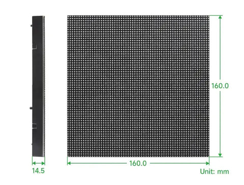 Panneau matriciel LED RVB polychrome, pas de 2,5 mm, 64 x 64 pixels, luminosité réglable