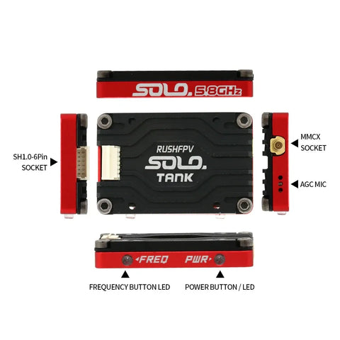 RUSH TANK SOLO 5.8G VTX Video Transmitter CNC shell 1.6W - OpenELAB