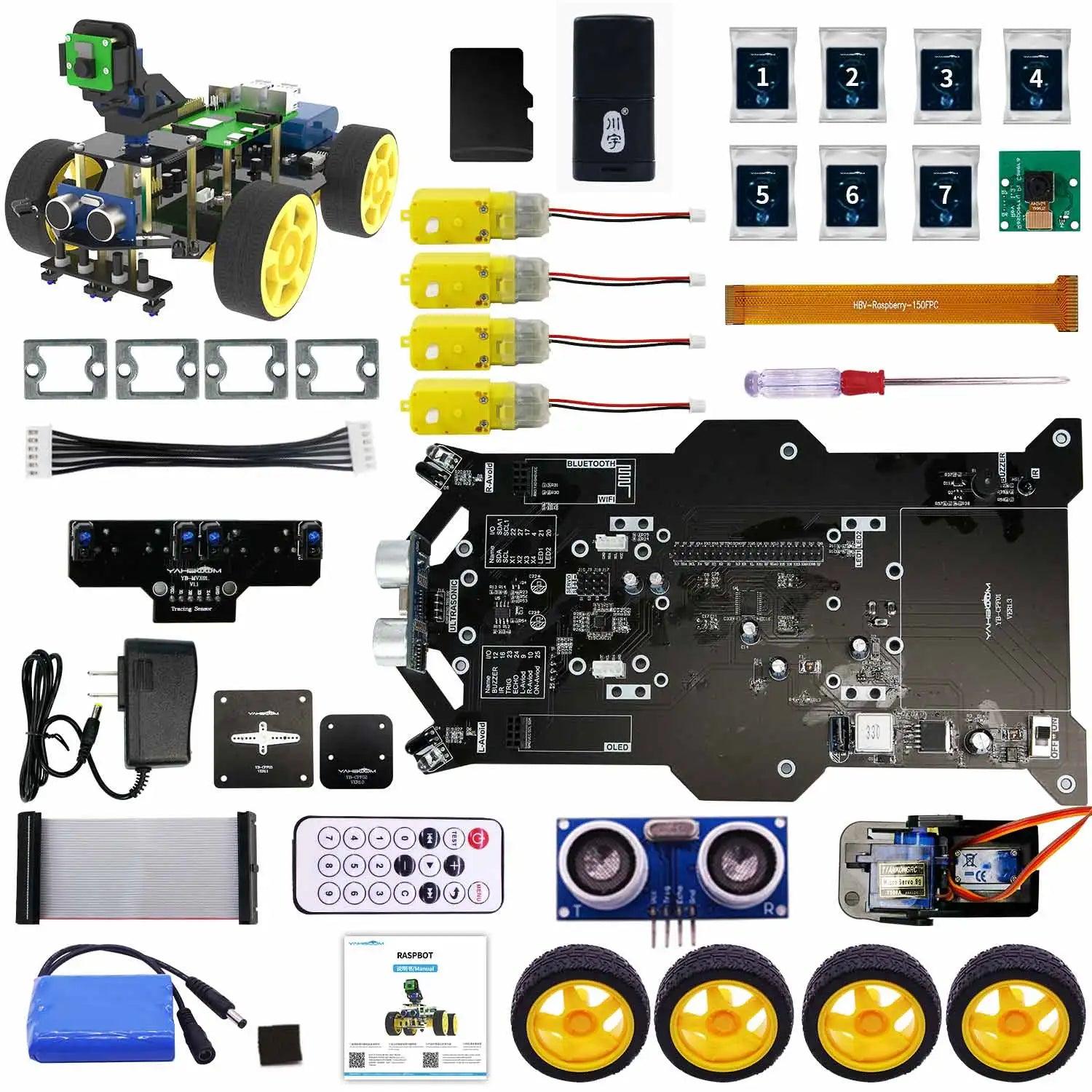 Raspberry Pi 5 Vision Car AI Development Board Camera Recognition WIFI Kit - OpenELAB