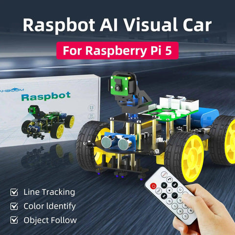 Raspberry Pi 5 Vision Car AI Development Board Camera Recognition WIFI Kit - OpenELAB