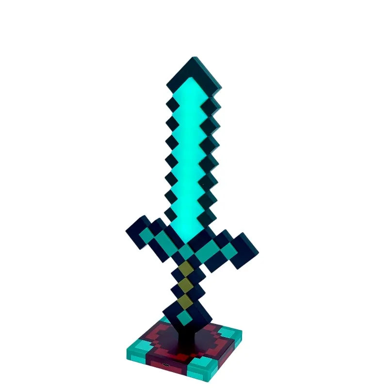 Ornamento Lampada Notturna Spada di Diamante in Stile Pixel