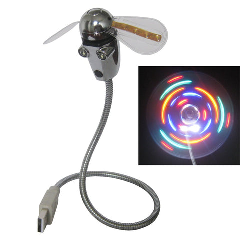 USB LED light-emitting Clock Small Fan (Editable)