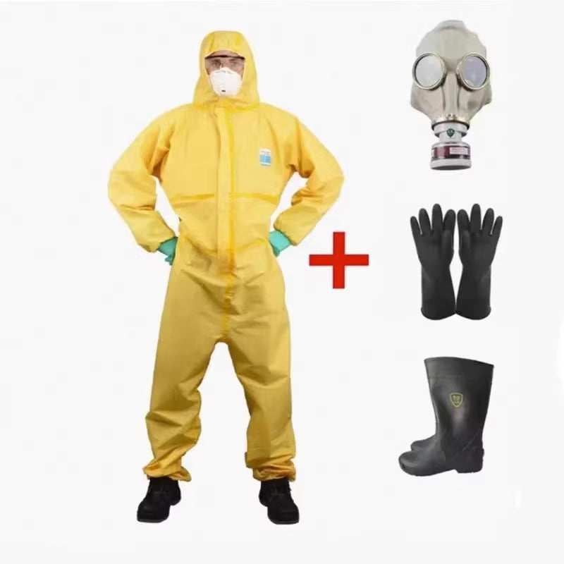 Combinaison de matières dangereuses nucléaires avec chaussures de masque pour la protection CBRN