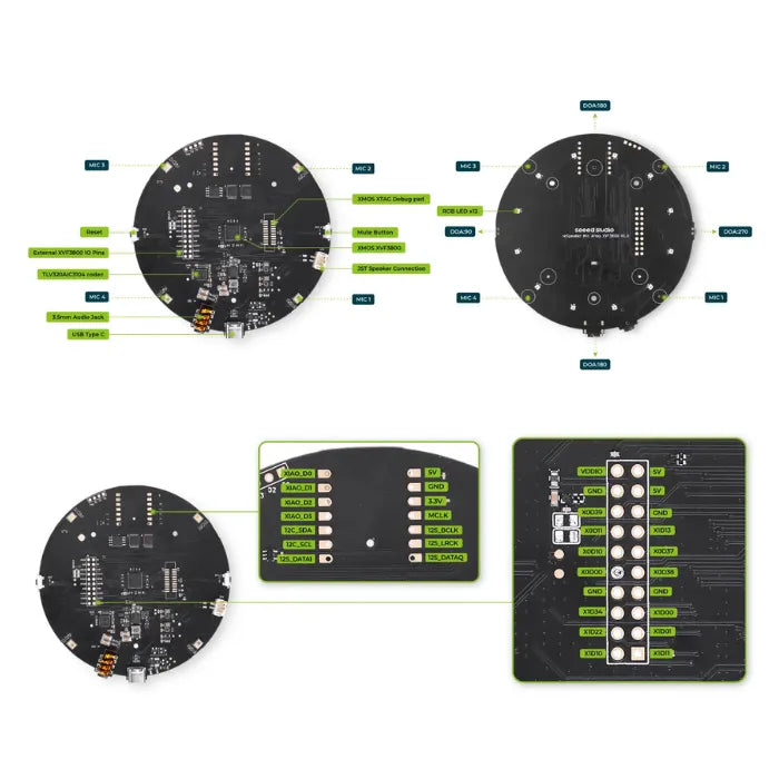 Seeed Studio ReSpeaker XMOS XVF3800 with Case AI-powered 4-Mic Array-8