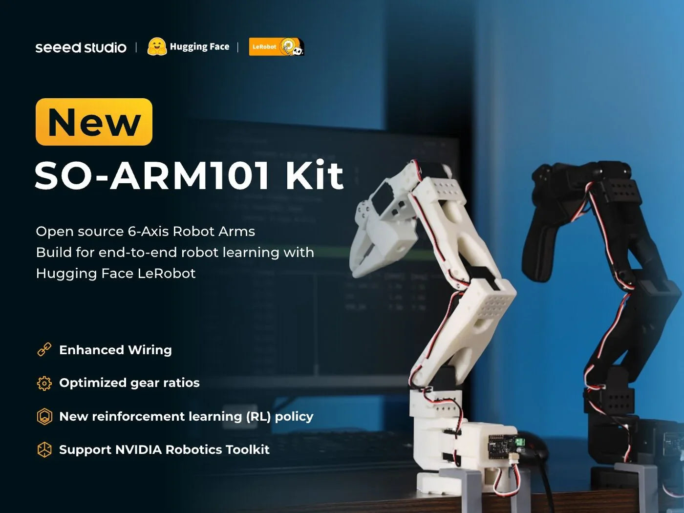 Seeed Studio SO-ARM101 Low-Cost AI Arm Servo Motor Kit Pro for LeRobot-2