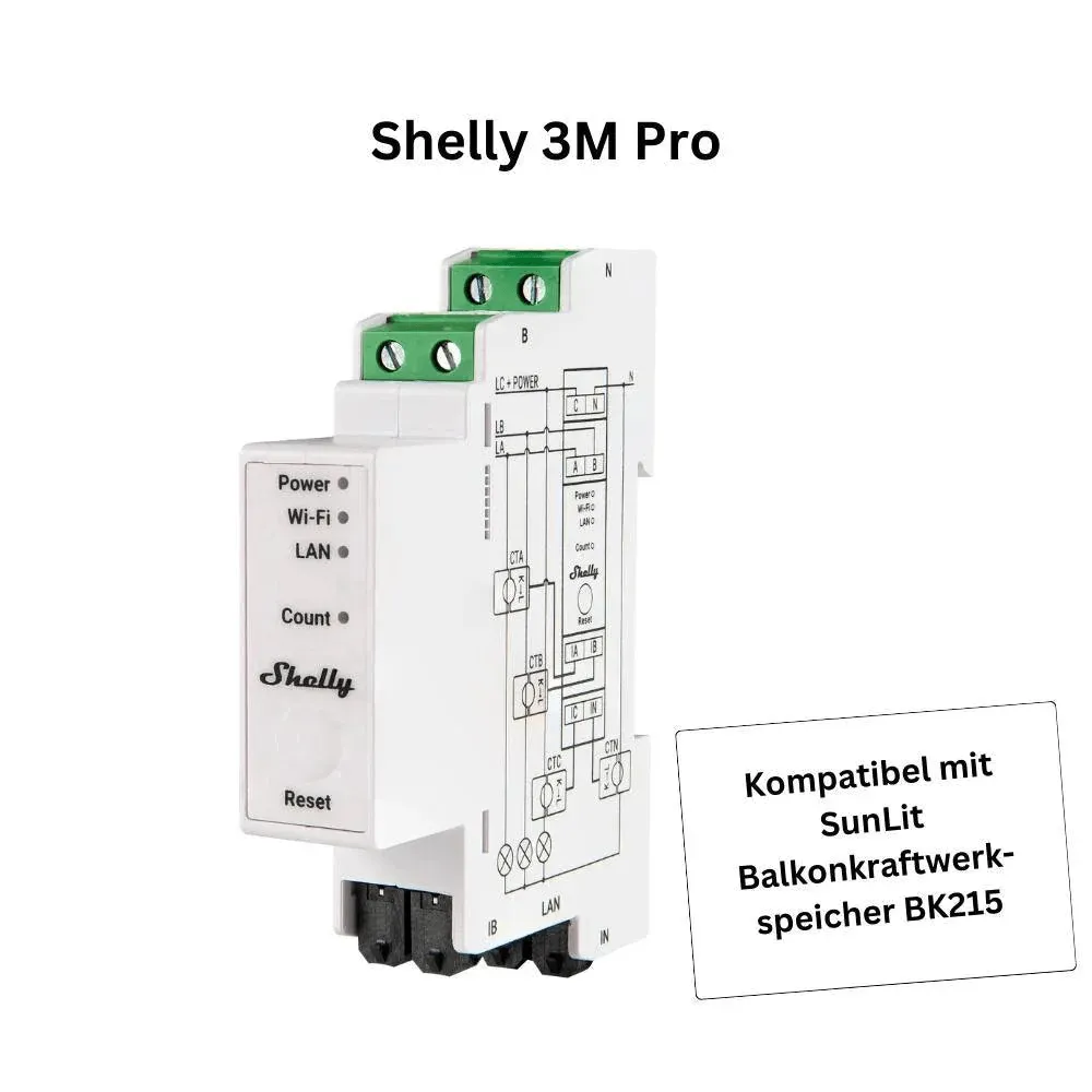 Shelly Pro 3EM (120A) - Misuratore intelligente del consumo di energia