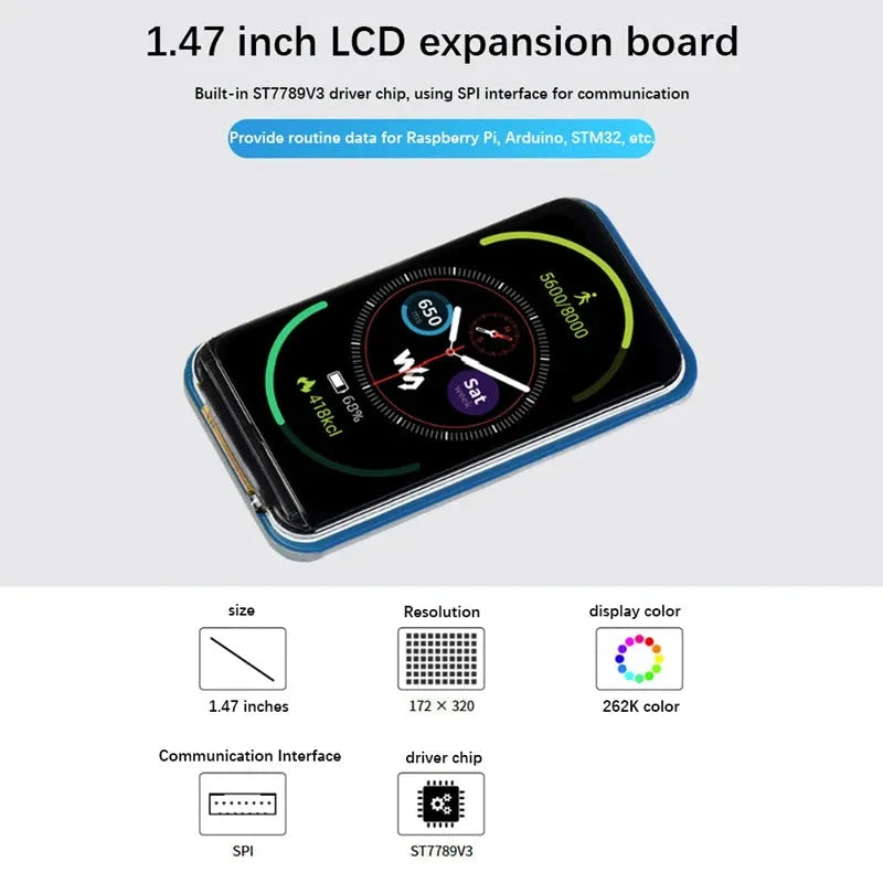 Waveshare 1.47 inch LCD Display Module 172x320 SPI - OpenELAB
