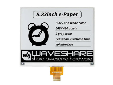 Waveshare 5.79 inch Raw E-Ink Display 648x480 E-Paper - OpenELAB