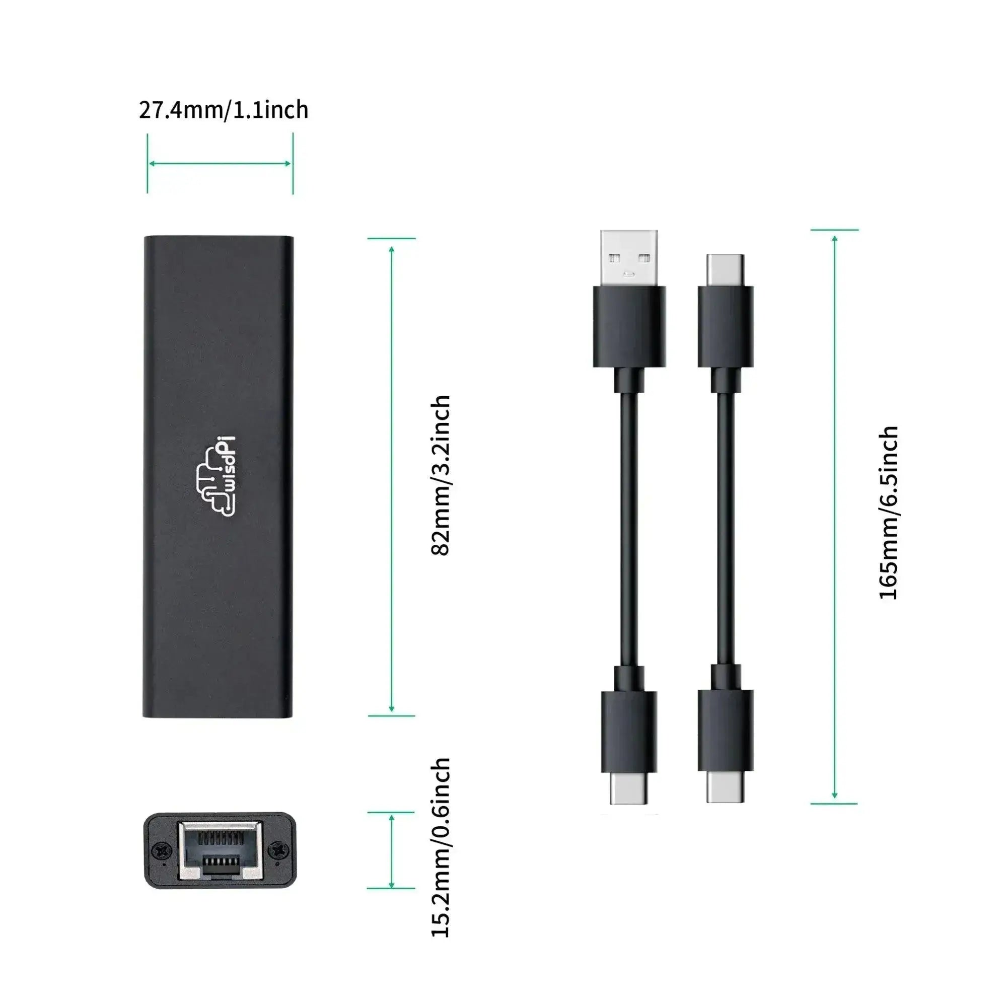 WisdPi 5Gbps USB3.2 Wired Base-T Ethernet Adapter Realtek RTL8157-2