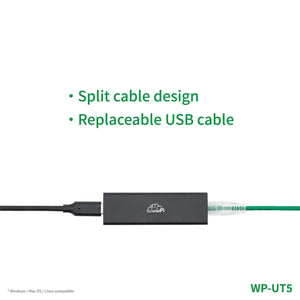 WisdPi 5Gbps USB3.2 Wired Base-T Ethernet Adapter Realtek RTL8157-5