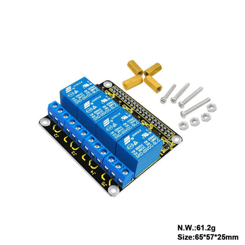 Escudo de relé de 4 canales de 5 V para Raspberry Pi