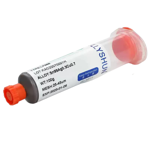 217° Solder Paste Syringe Flux for Soldering SMD BGA IC PCB Needle Tube Tin Solder Paste, Pusher/needle feed, Lead-free high temperature solder paste