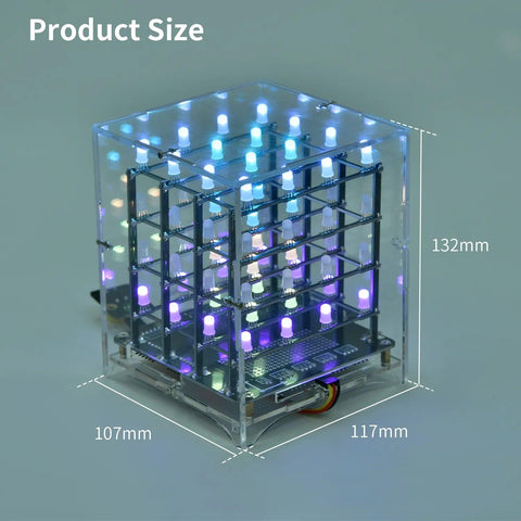 Keyestudio 4x4x4 RGB LED CUBE Electronic Kit For Arduino - OpenELAB