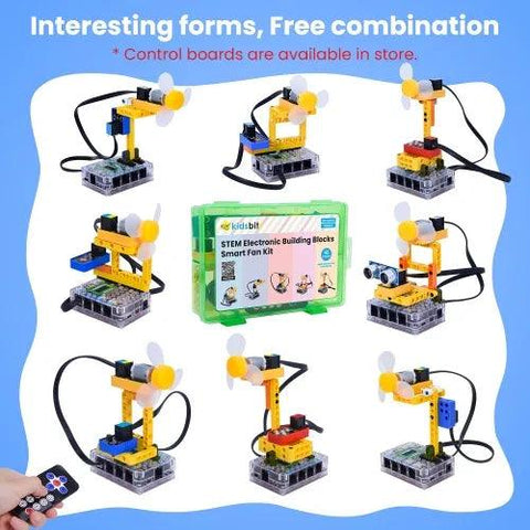 Kidsbits STEM Bloques de construcción electrónicos Ventilador inteligente Sensor de bricolaje Kit Lego