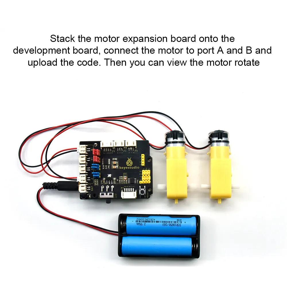 Keyestudio 8833 Motor Driver Expansion Board PH2.0 USB Cable DC 6-9V - OpenELAB