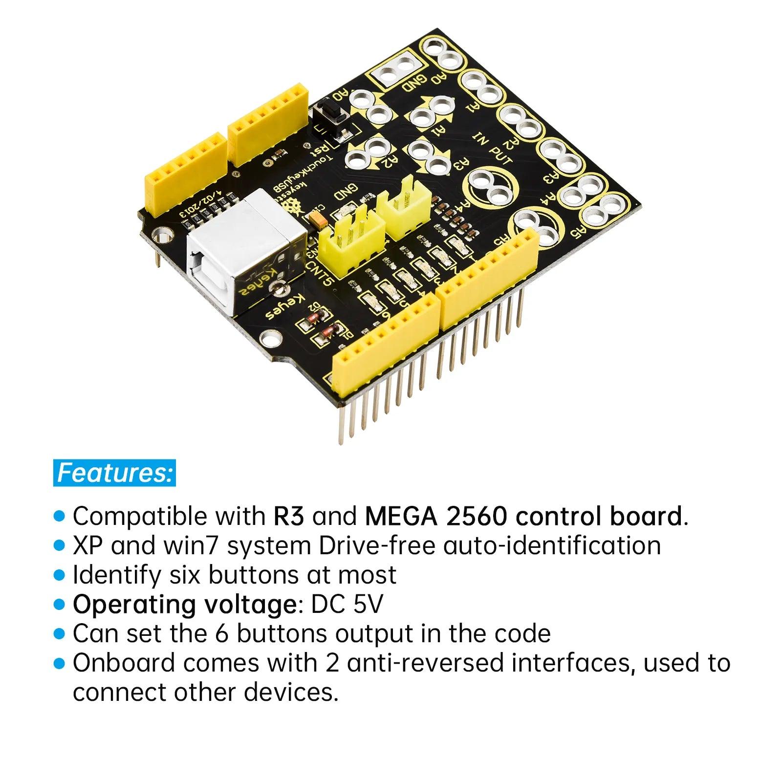 Keyestudio Touch Key USB Shield UNO R3 Dev Board - OpenELAB