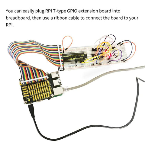 Raspberry Pi T type board+40P Colorful Ribbon Cable+400 Breadboard