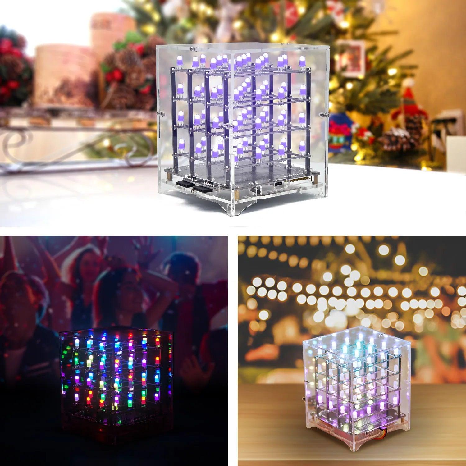 Keyestudio 4x4x4 RGB LED CUBE Electronic Kit For Arduino - OpenELAB