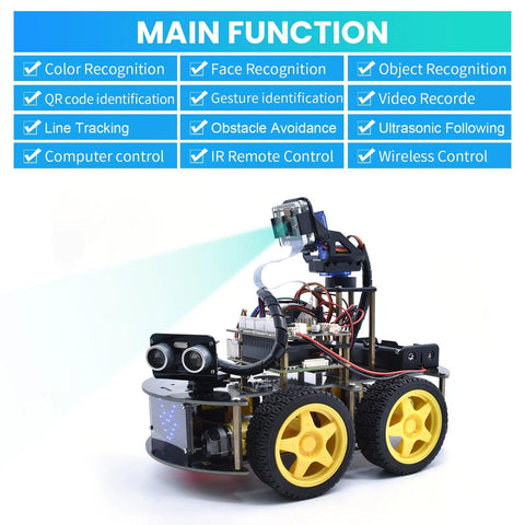 Kit de robot de coche inteligente Raspberry Pi+Módulo de cámara de 5 megapíxeles