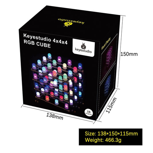 Keyestudio 4x4x4 RGB LED CUBE Electronic Kit For Arduino - OpenELAB