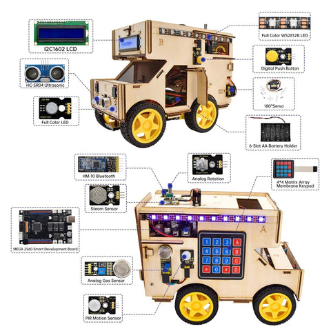 Keyestudio Smart RV Robot Starter Kit Motorhome House Car - OpenELAB