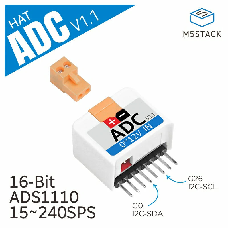 M5Stack M5StickC ADC Hat ADS1110 V1.1