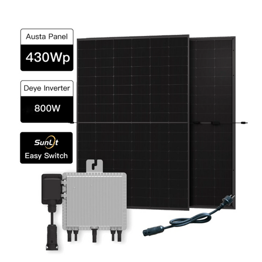 Ensemble complet de prise de centrale électrique pour balcon SunLit 800 watts