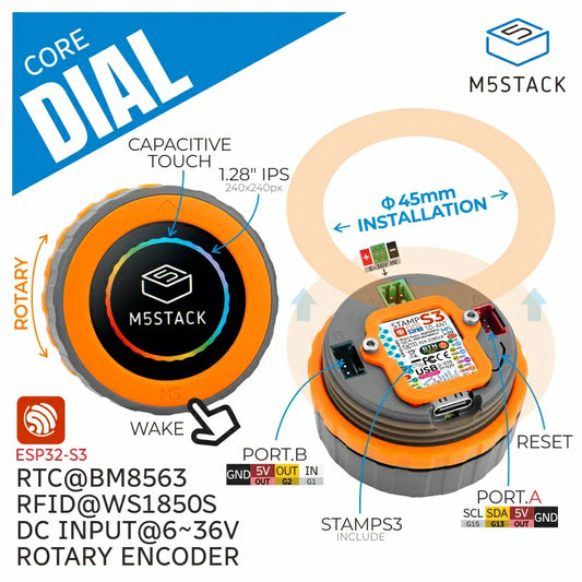 M5Stack M5Dial - ESP32-S3 slimme draaiknop