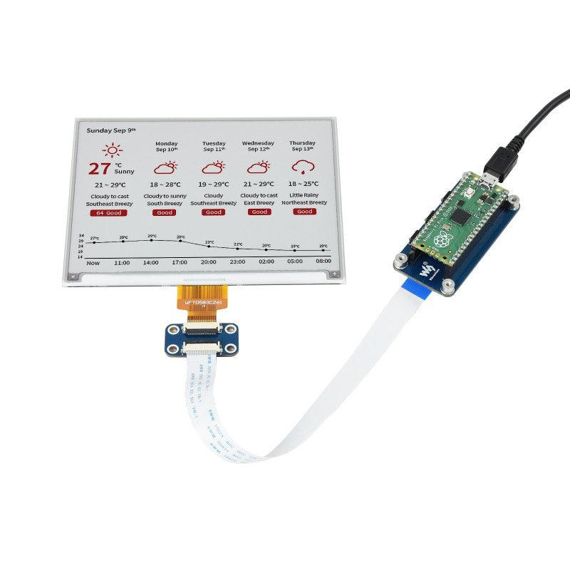 Waveshare 5.83 inch 3 Color E-Ink E-Paper for Raspberry Pico - OpenELAB