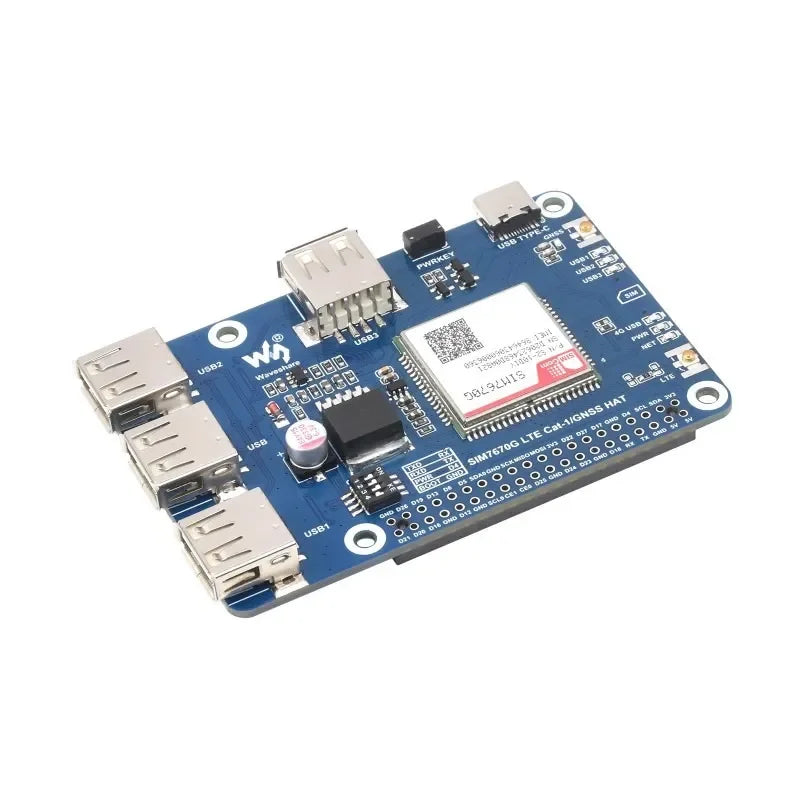 Waveshare Cat-1/GNSS HAT for Raspberry Pi Based On SIM7670G Module