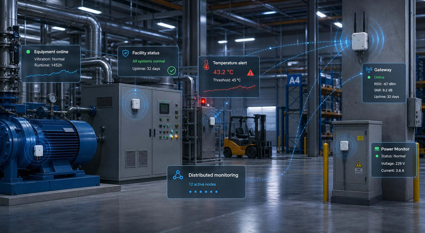 Industrial Monitoring for Equipment, Facilities, and Distributed Operational Sites